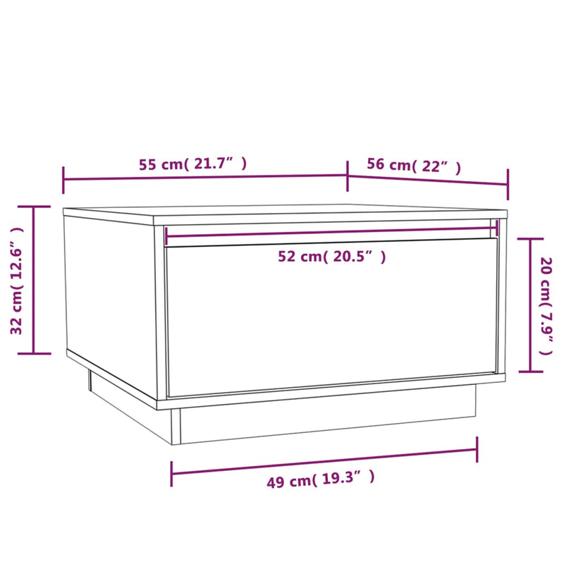 Coffee Table 55x56x32 cm Solid Wood Pine Payday Deals