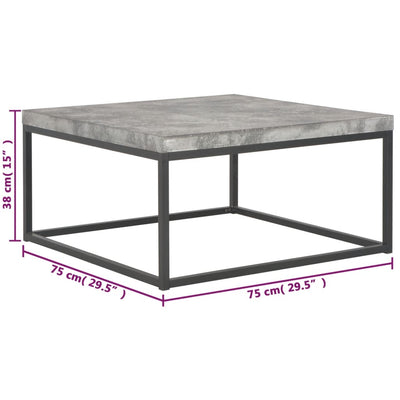 Coffee Table 75x75x38 cm Concrete Look Payday Deals