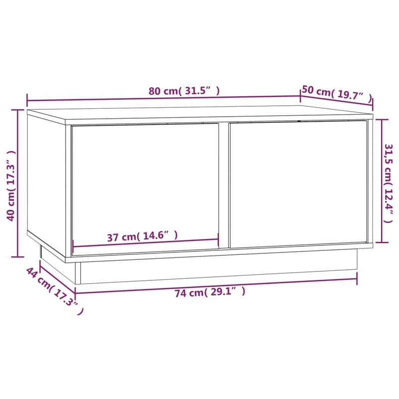 Coffee Table 80x50x40 cm Solid Wood Pine Payday Deals