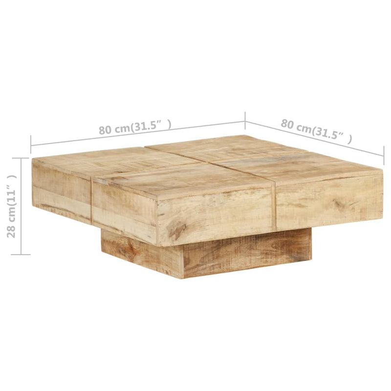 Coffee Table 80x80x28 cm Solid Mango Wood Payday Deals