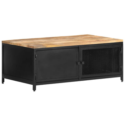 Coffee Table 90x50x37 cm Solid Rough Mango Wood Payday Deals