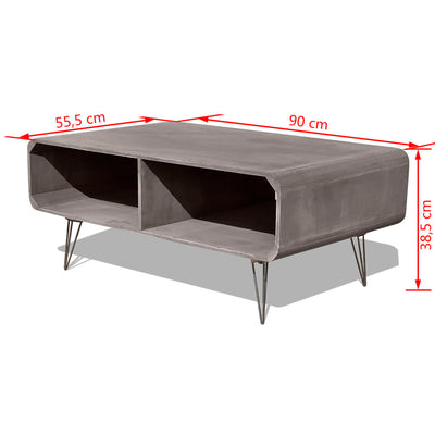 Coffee Table 90x55.5x38.5 cm Solid Paulownia Wood Grey Payday Deals