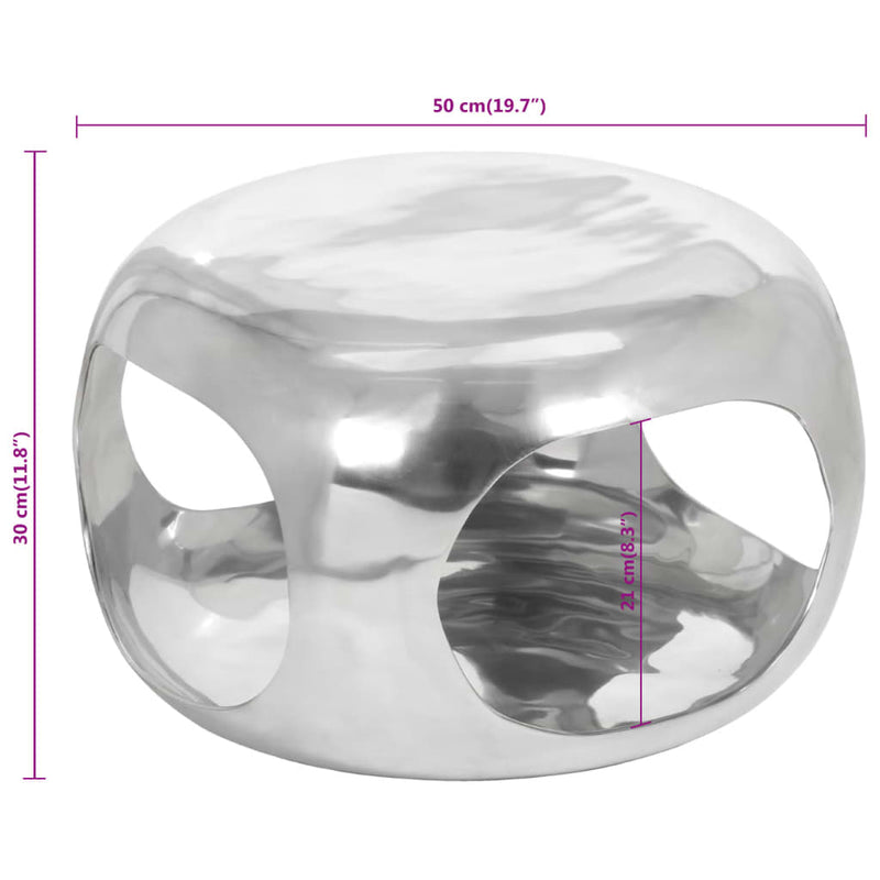 Coffee Table Aluminium 50x50x30 cm Silver Payday Deals
