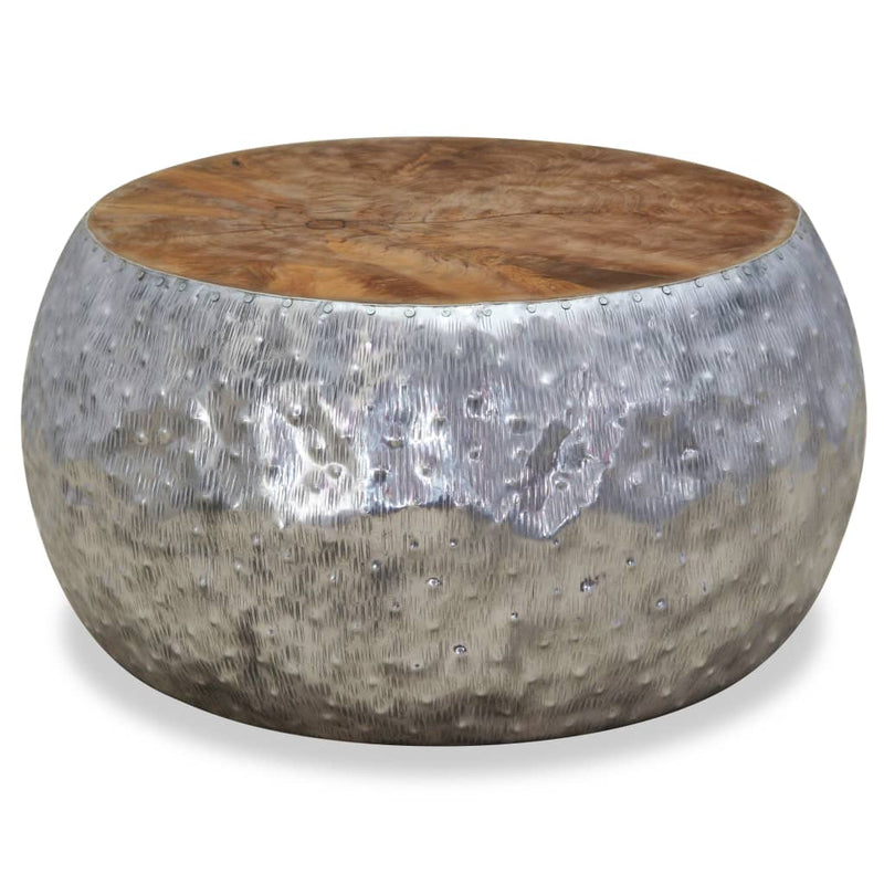 Coffee Table Aluminium Teak 60x60x30 cm Payday Deals