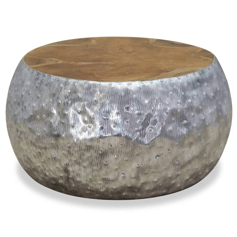 Coffee Table Aluminium Teak 60x60x30 cm Payday Deals