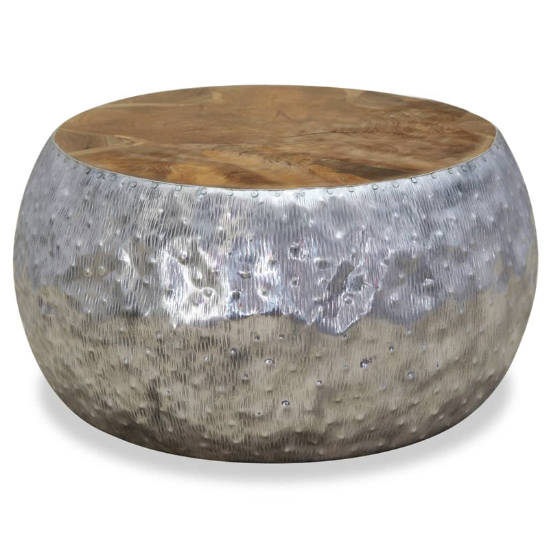 Coffee Table Aluminium Teak 60x60x30 cm Payday Deals