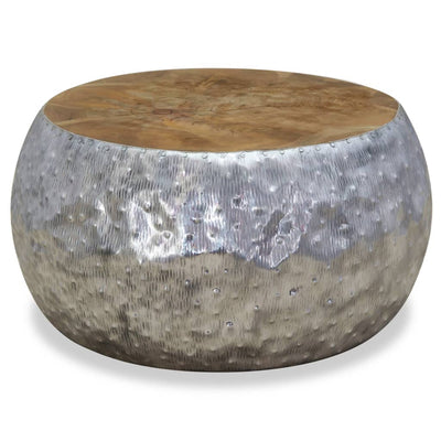Coffee Table Aluminium Teak 60x60x30 cm Payday Deals