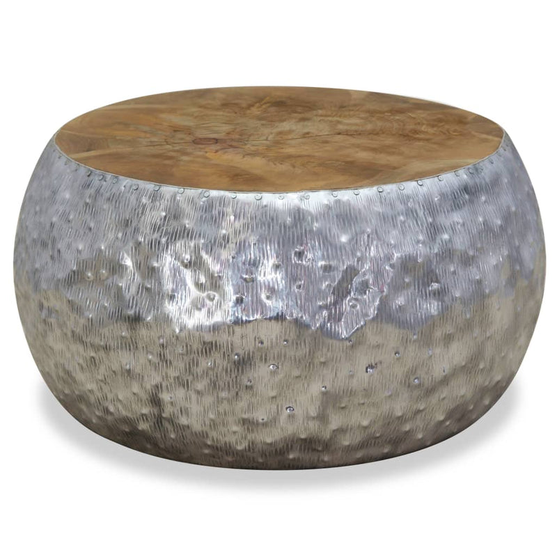 Coffee Table Aluminium Teak 60x60x30 cm Payday Deals