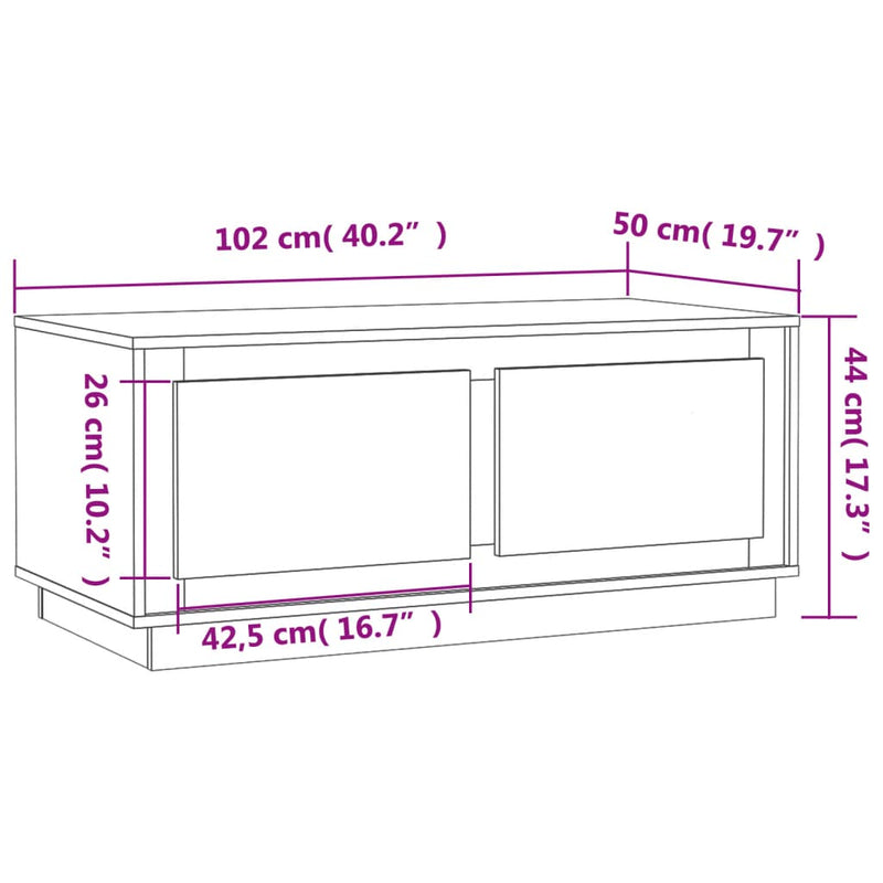 Coffee Table Black 102x50x44 cm Engineered Wood Payday Deals