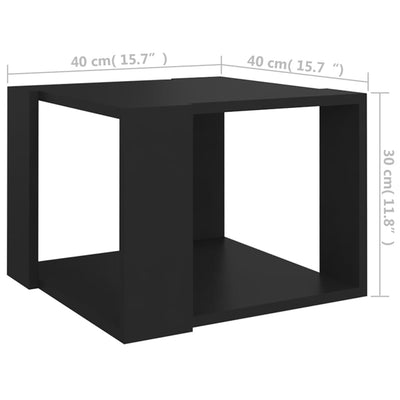 Coffee Table Black 40x40x30 cm Engineered Wood Payday Deals