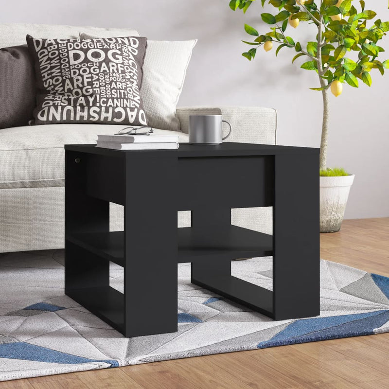 Coffee Table Black 55.5x55x45 cm Engineered Wood Payday Deals