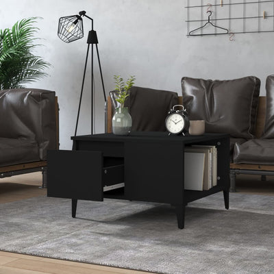 Coffee Table Black 55x55x36.5 cm Engineered Wood Payday Deals