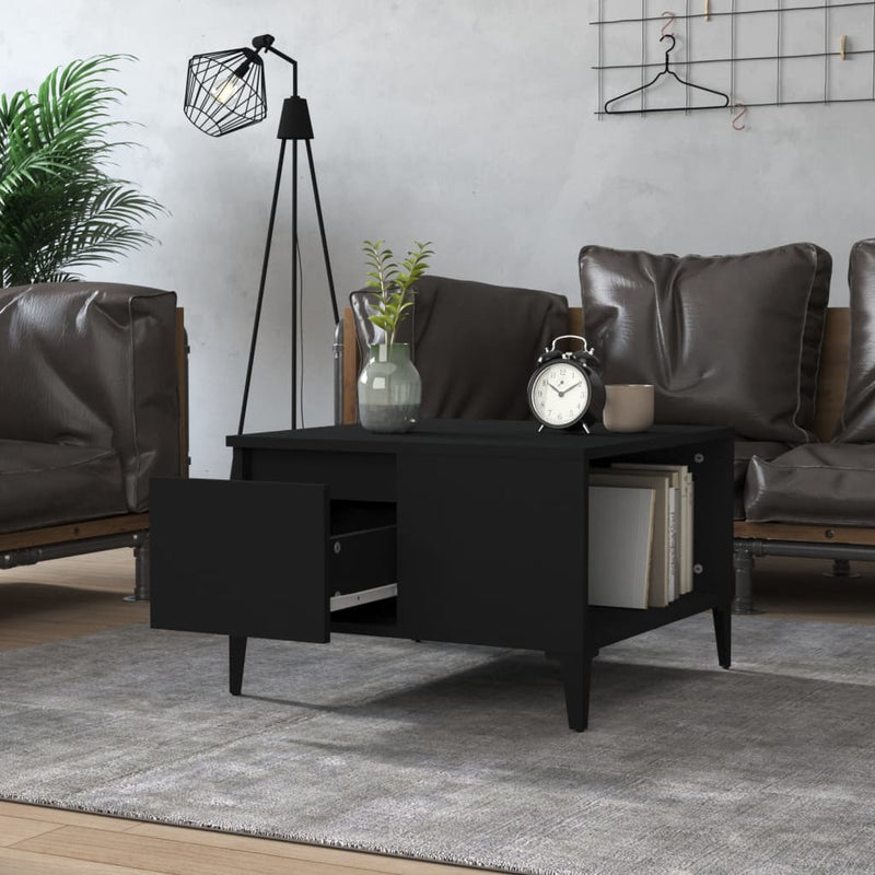 Coffee Table Black 55x55x36.5 cm Engineered Wood Payday Deals