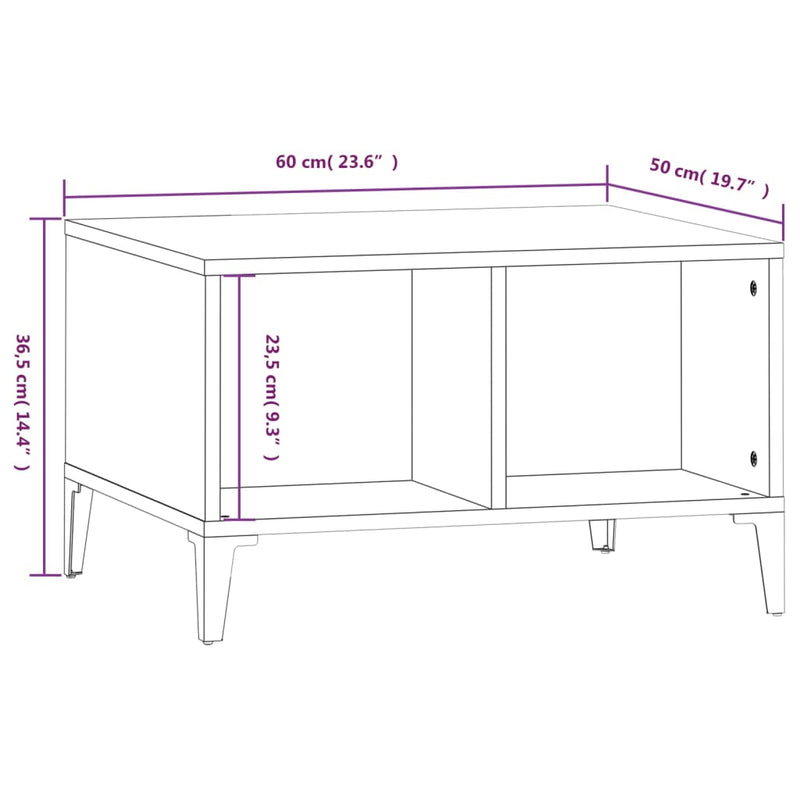 Coffee Table Black 60x50x36.5 cm Engineered Wood Payday Deals