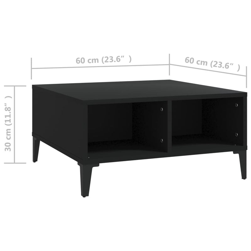 Coffee Table Black 60x60x30 cm Engineered Wood Payday Deals