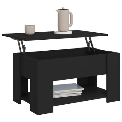 Coffee Table Black 79x49x41 cm Engineered Wood Payday Deals