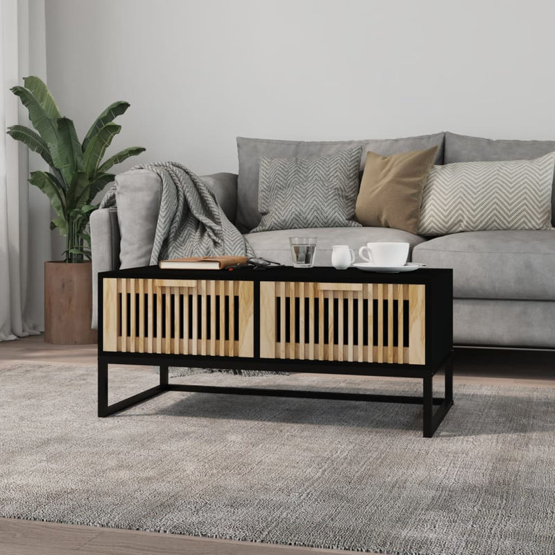 Coffee Table Black 80x40x35 cm Engineered Wood and Iron Payday Deals