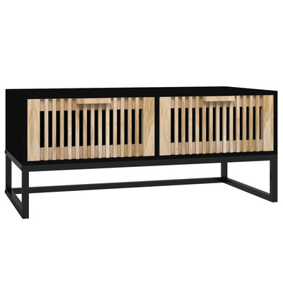 Coffee Table Black 80x40x35 cm Engineered Wood and Iron Payday Deals