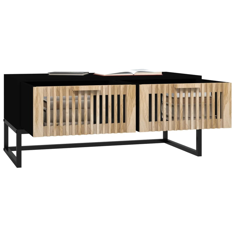 Coffee Table Black 80x40x35 cm Engineered Wood and Iron Payday Deals