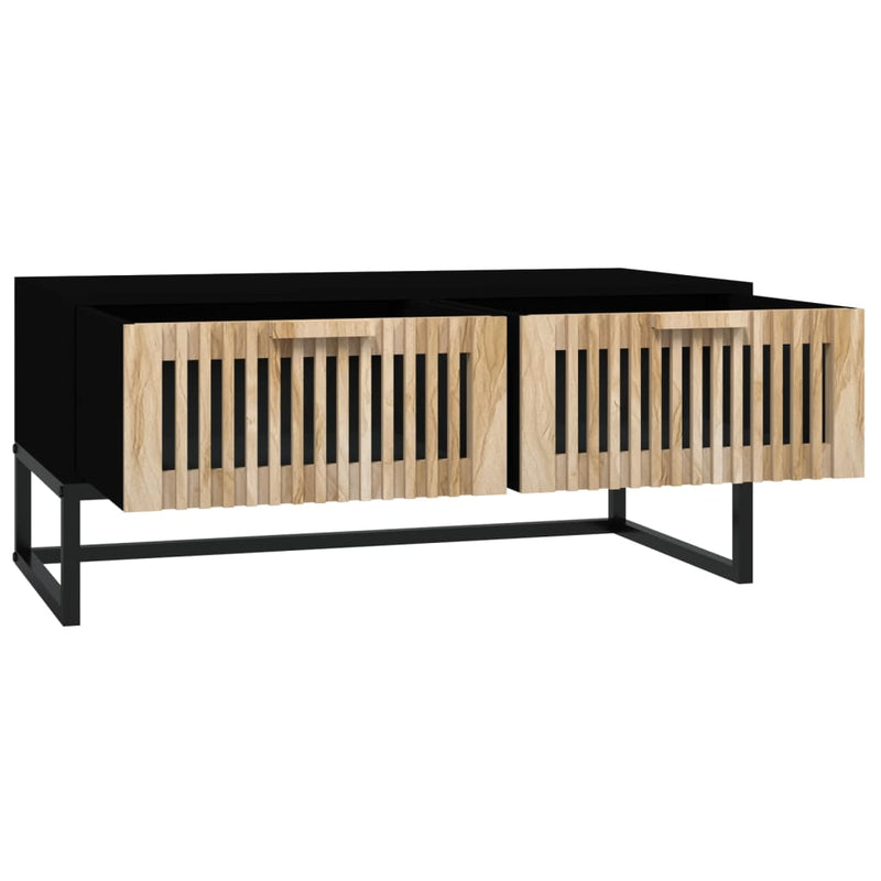 Coffee Table Black 80x40x35 cm Engineered Wood and Iron Payday Deals