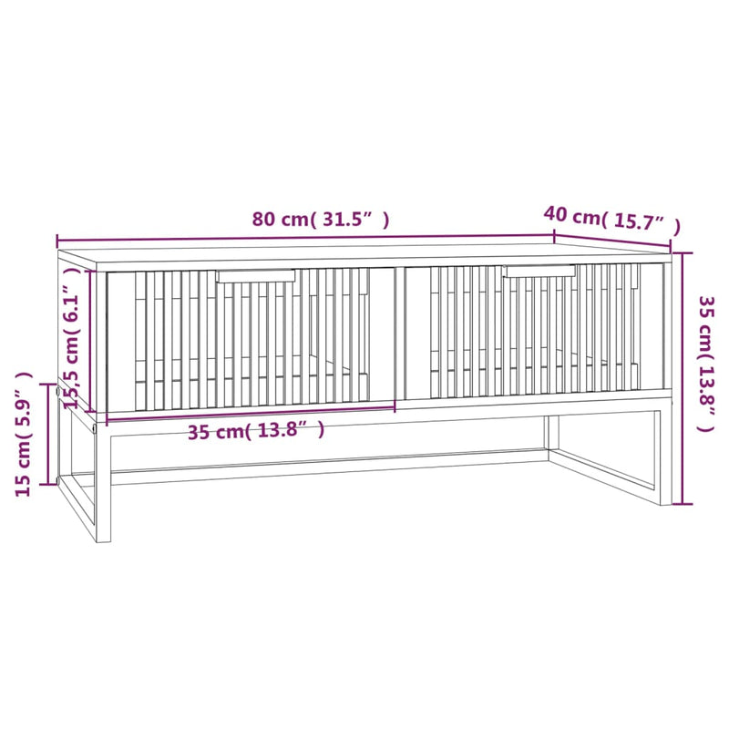 Coffee Table Black 80x40x35 cm Engineered Wood and Iron Payday Deals