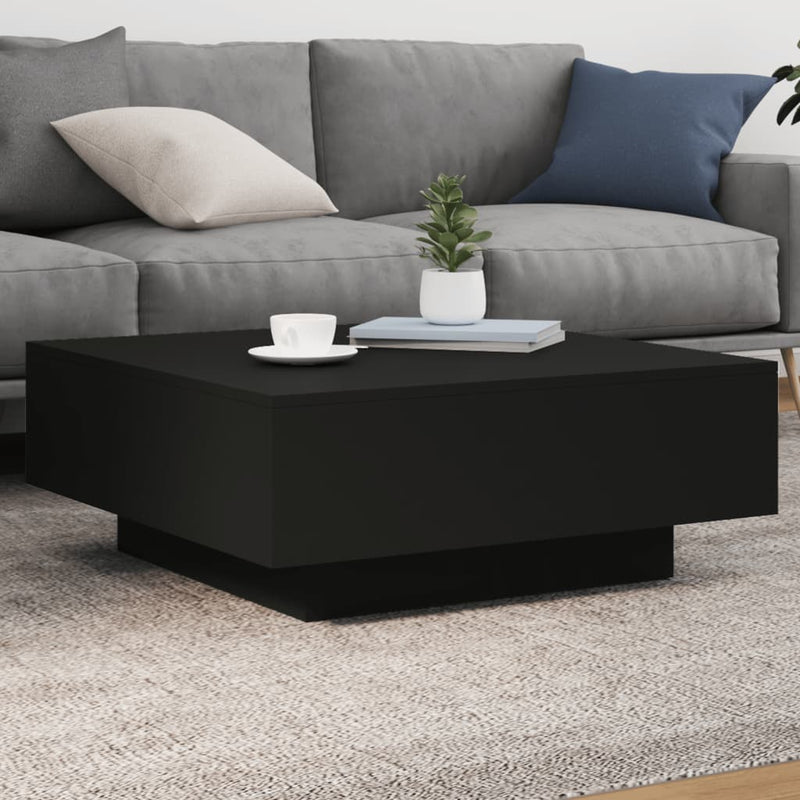 Coffee Table Black 80x80x31 cm Engineered Wood Payday Deals