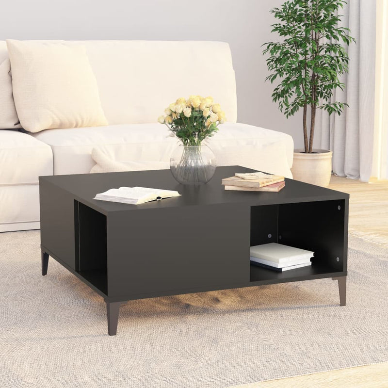 Coffee Table Black 80x80x36.5 cm Engineered Wood Payday Deals