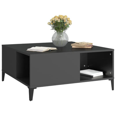 Coffee Table Black 80x80x36.5 cm Engineered Wood Payday Deals