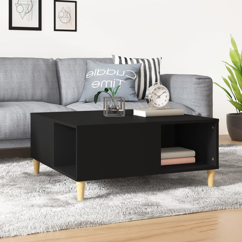 Coffee Table Black 80x80x36.5 cm Engineered Wood Payday Deals
