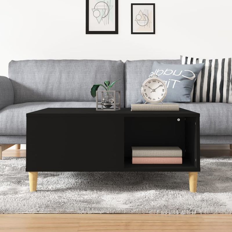 Coffee Table Black 80x80x36.5 cm Engineered Wood Payday Deals