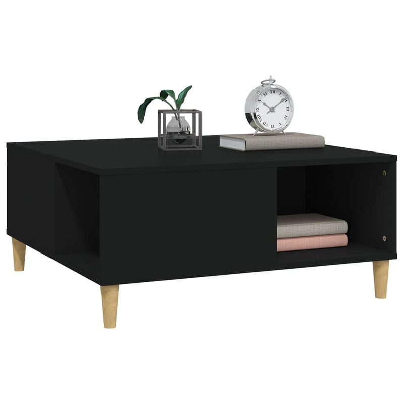Coffee Table Black 80x80x36.5 cm Engineered Wood Payday Deals