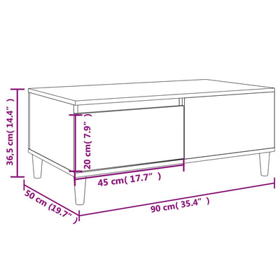 Coffee Table Black 90x50x36.5 cm Engineered Wood Payday Deals