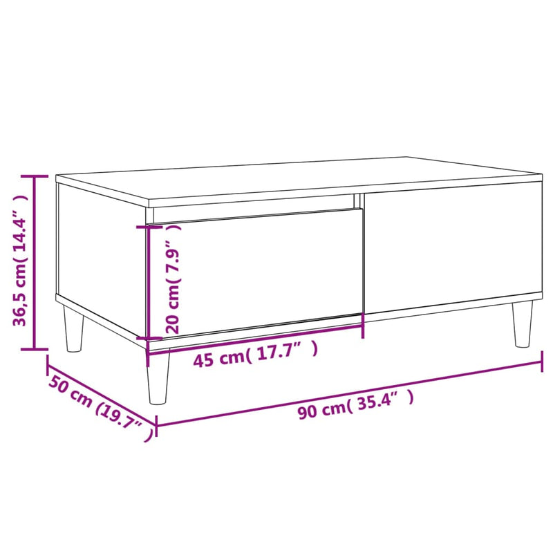 Coffee Table Black 90x50x36.5 cm Engineered Wood Payday Deals
