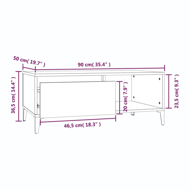 Coffee Table Black 90x50x36.5 cm Engineered Wood Payday Deals
