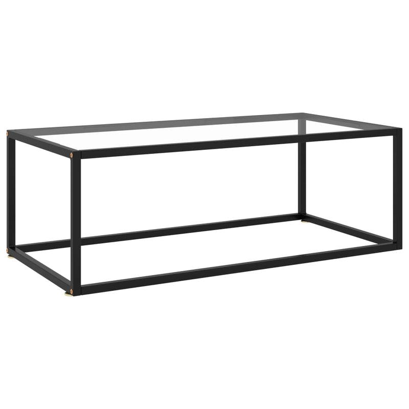 Coffee Table Black with Tempered Glass 100x50x35 cm Payday Deals