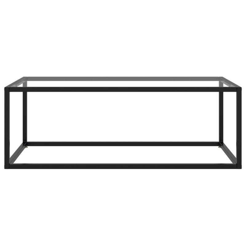 Coffee Table Black with Tempered Glass 100x50x35 cm Payday Deals