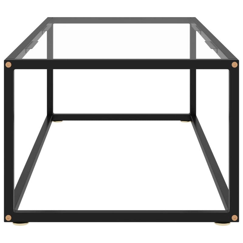Coffee Table Black with Tempered Glass 100x50x35 cm Payday Deals