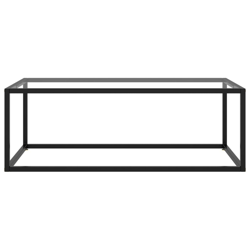 Coffee Table Black with Tempered Glass 100x50x35 cm Payday Deals