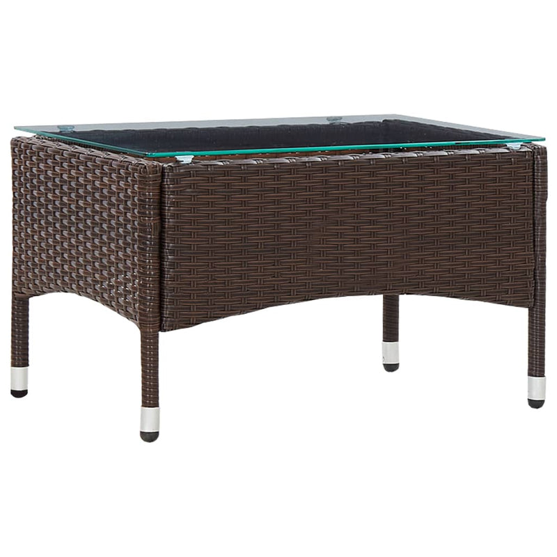 Coffee Table Brown 60x40x36 cm Poly Rattan Payday Deals