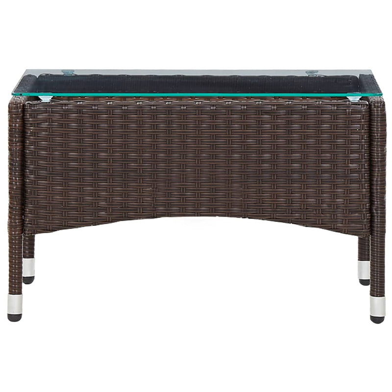 Coffee Table Brown 60x40x36 cm Poly Rattan Payday Deals