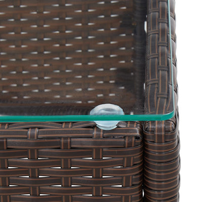 Coffee Table Brown 60x40x36 cm Poly Rattan Payday Deals
