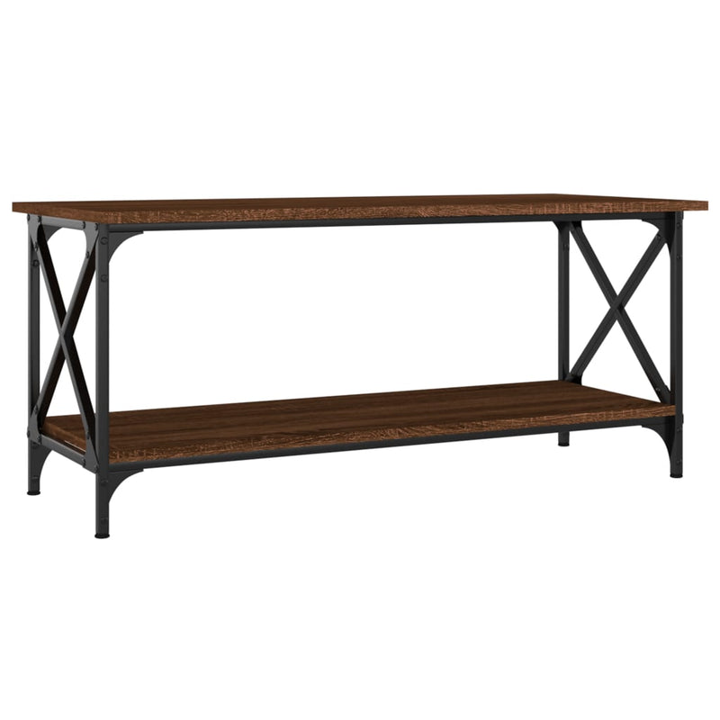 Coffee Table Brown Oak 100x45x45 cm Engineered Wood and Iron Payday Deals