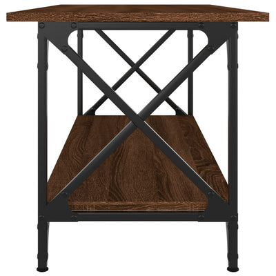 Coffee Table Brown Oak 100x45x45 cm Engineered Wood and Iron Payday Deals