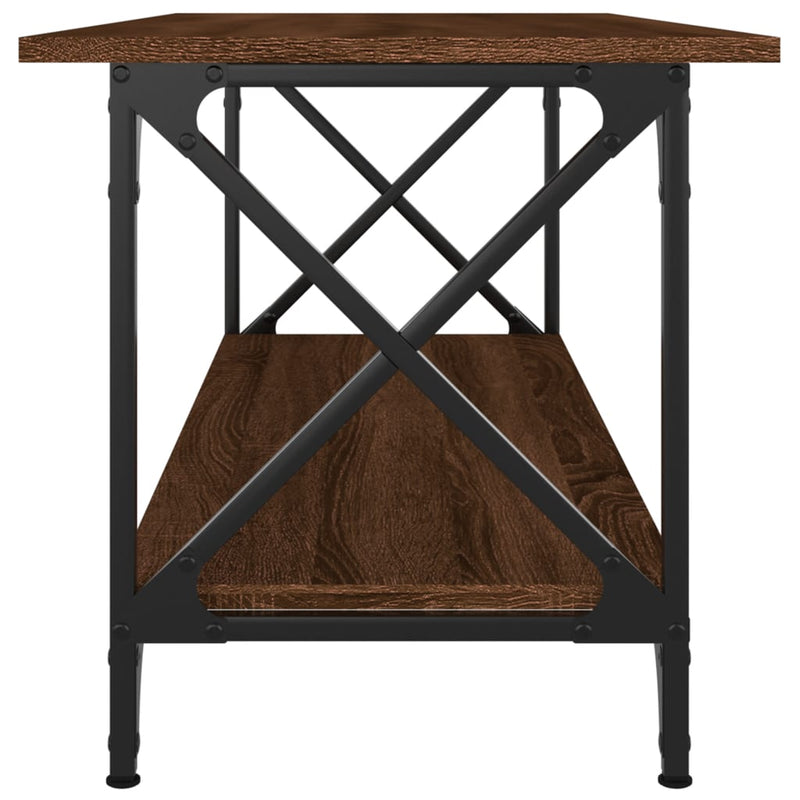 Coffee Table Brown Oak 100x45x45 cm Engineered Wood and Iron Payday Deals