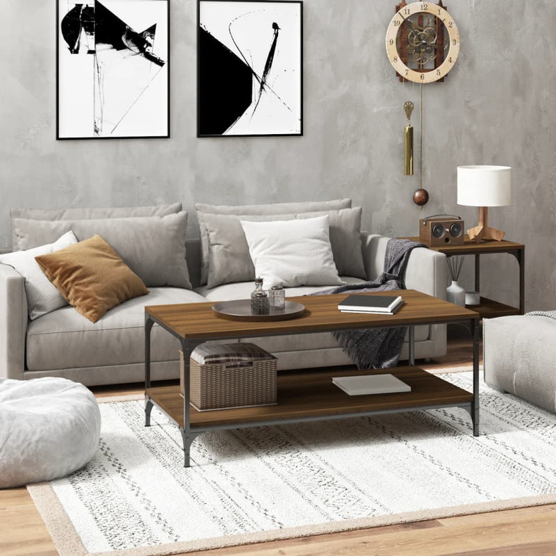 Coffee Table Brown Oak 100x50x40 cm Engineered Wood Payday Deals