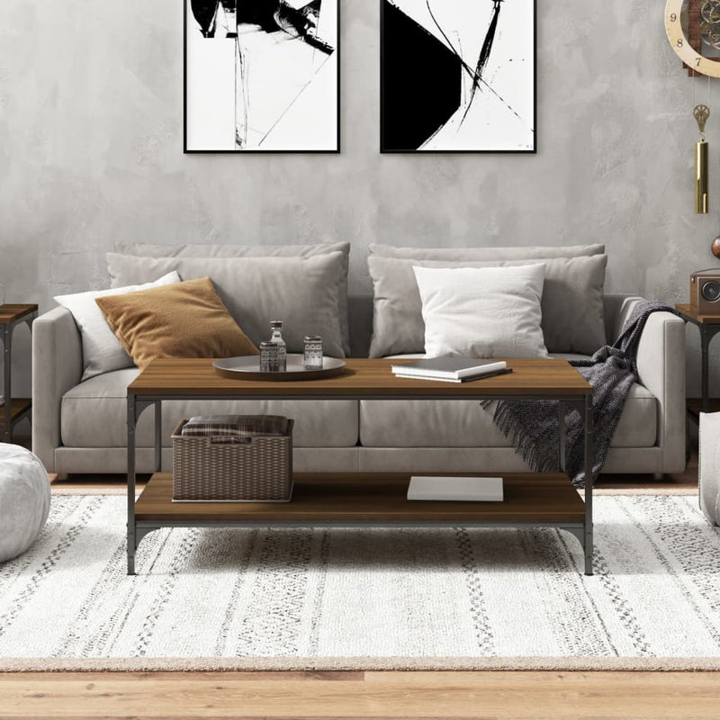 Coffee Table Brown Oak 100x50x40 cm Engineered Wood Payday Deals