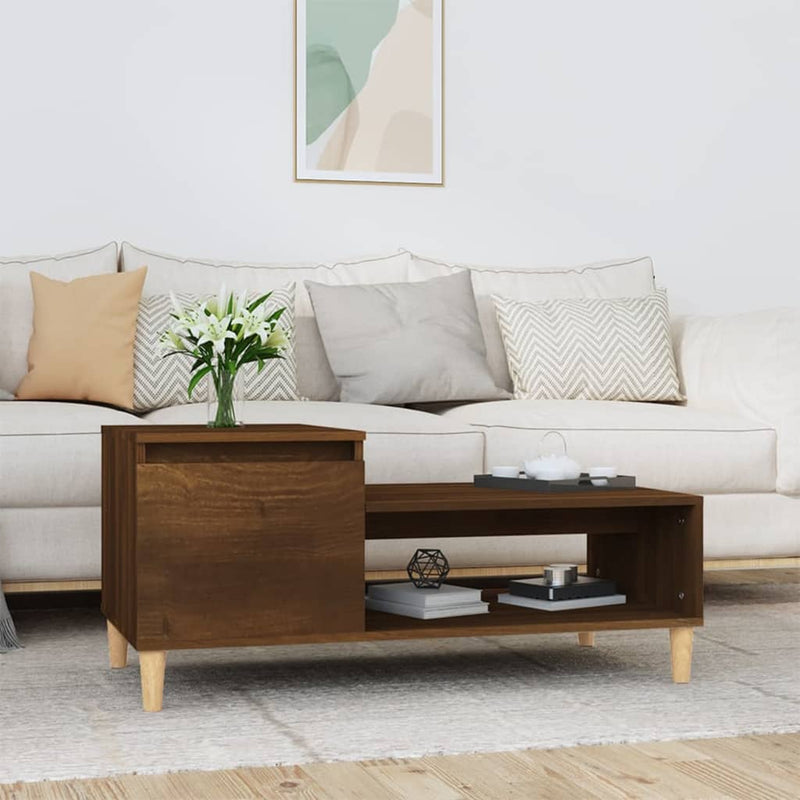 Coffee Table Brown Oak 100x50x45 cm Engineered Wood Payday Deals