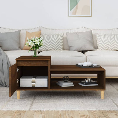 Coffee Table Brown Oak 100x50x45 cm Engineered Wood Payday Deals