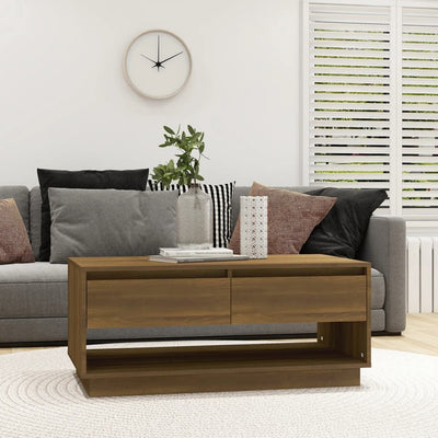 Coffee Table Brown Oak 102.5x55x44 cm Engineered Wood