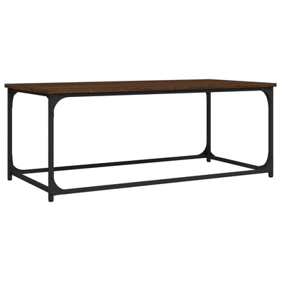 Coffee Table Brown Oak 102x50x40 cm Engineered Wood and Iron Payday Deals
